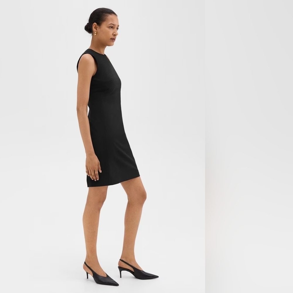 Theory - NWOT Black Sheath Mini Dress Mock Neck Sleeveless